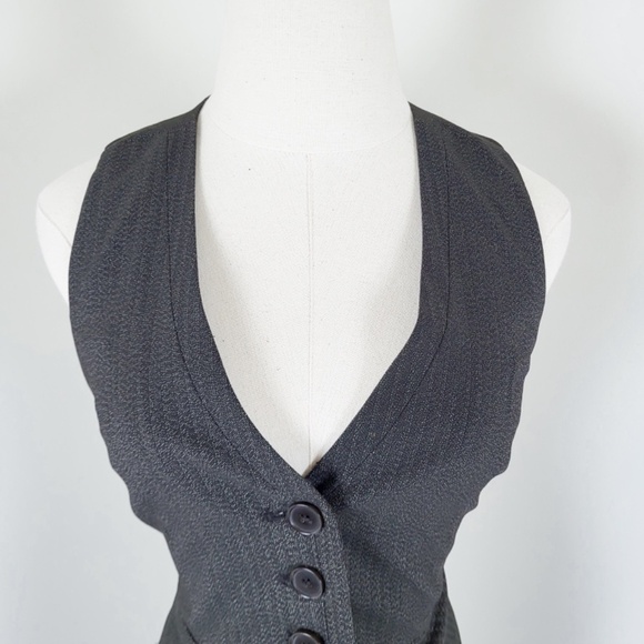 Y2K Fitted Waistcoat Button Down Sleeveless V-neck Tight - Picture 7 of 15